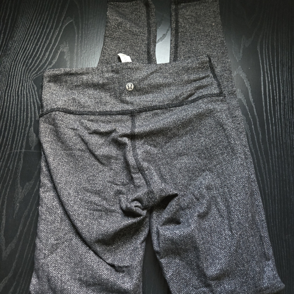Lululemon Athletica Black and White Herringbone Leggings